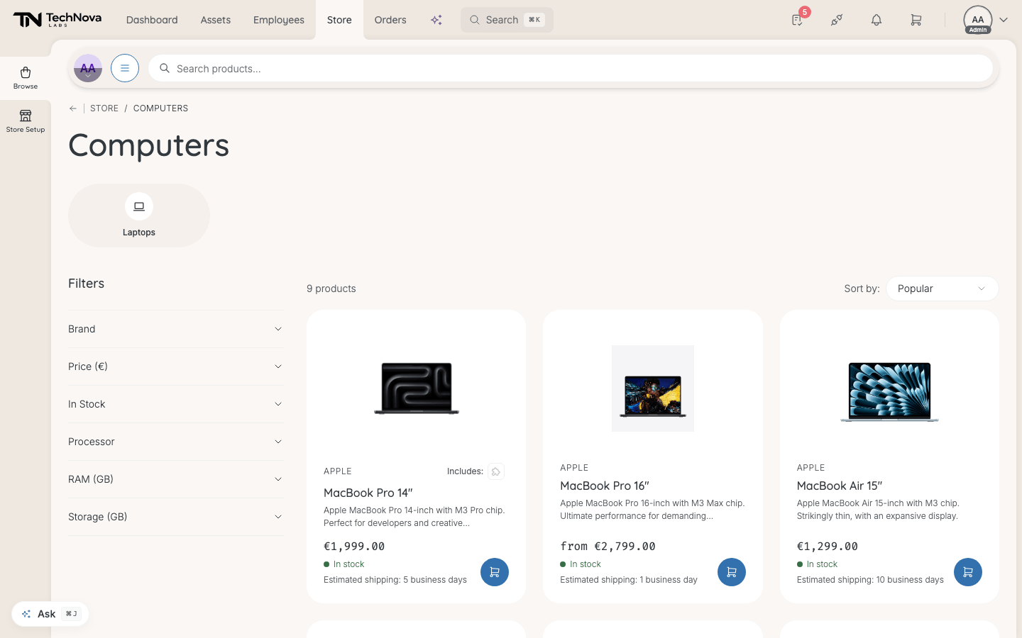 A category page with the Filters sidebar on the left and the product grid on the right.